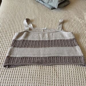 Splendid Beige and Brown Striped Top